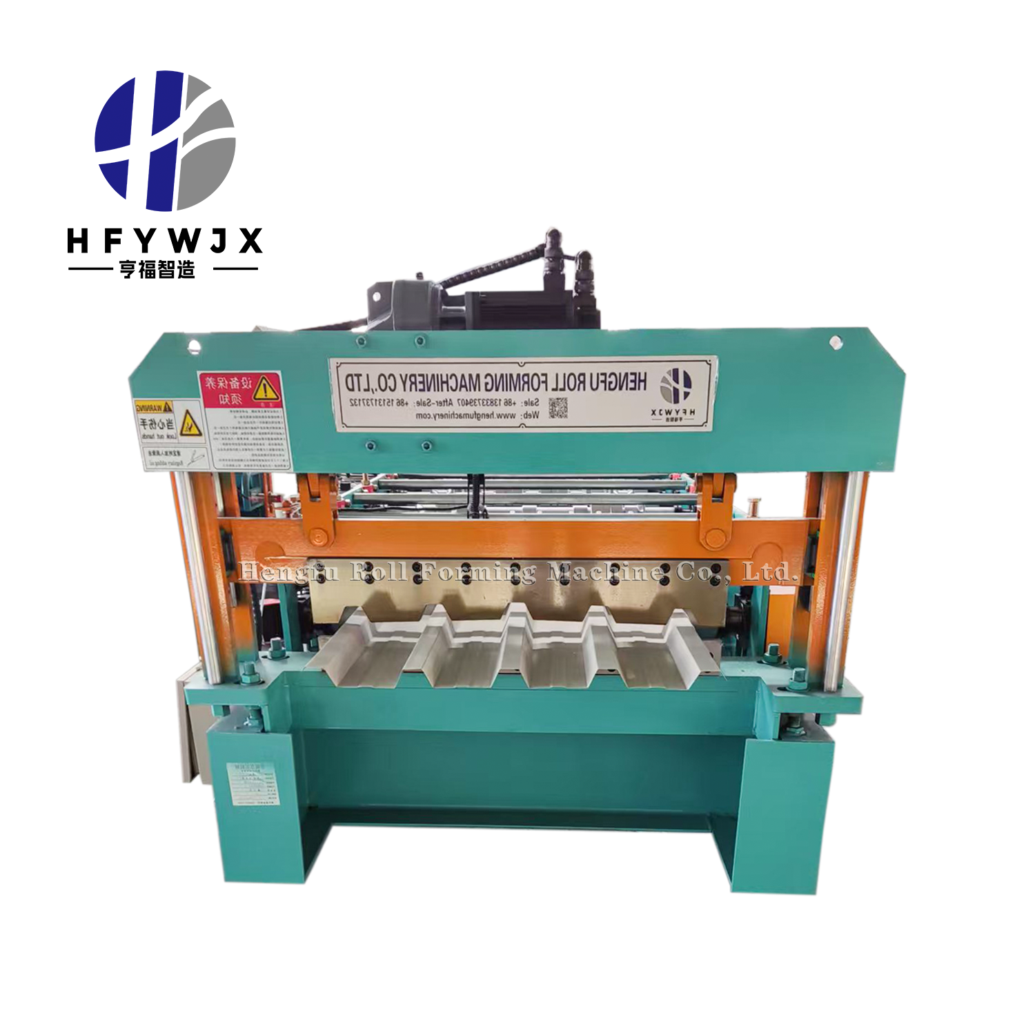 Trapezoidal Tile Roll Forming Machine with 23 Forming Stations 40 Meters Per Minute Speed and PLC Control System for Metal Roof Manufacturing