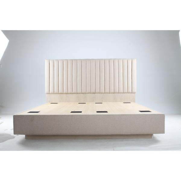 Metal Frame Luxury Hotel Bedroom Furniture Polyester Fabric Upholstered