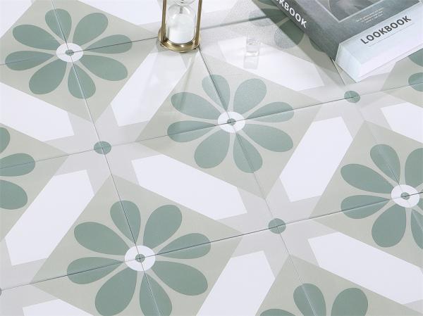 Superbe beige et bleu 20x20cm brique de feu mur intérieur carreaux de fleurs pour le balcon et la chambre à coucher 4 styles