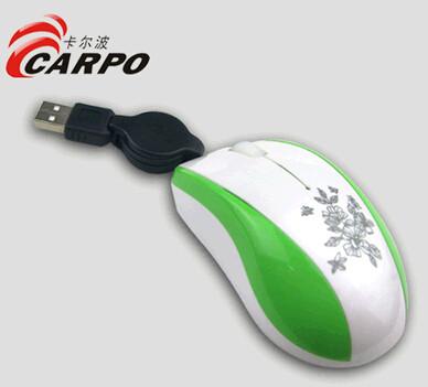 USB retractable cable mouse