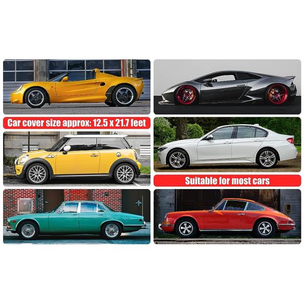 Disposable Car Covers，12.5 x 21.7ft Universal Clear Plastic Car Cover，Disposable Full Exterior Covers Elastic