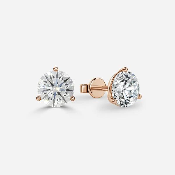 Lab Grown Diamond Stud Earrings 2 Carat 18K 14K 10K 9K Platinum