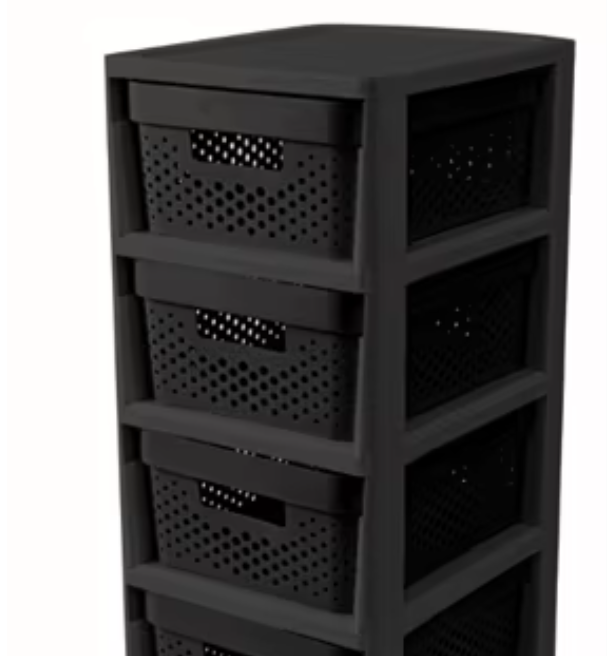 Customizable Four-Tier Pullable Plastic Storage Chest of Drawers Easy Push-and-Pull with Logo Handle