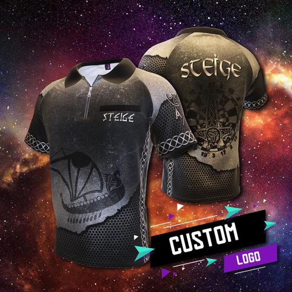 OEM Sublimation Darts T Shirt Multicolor With Zippers Design