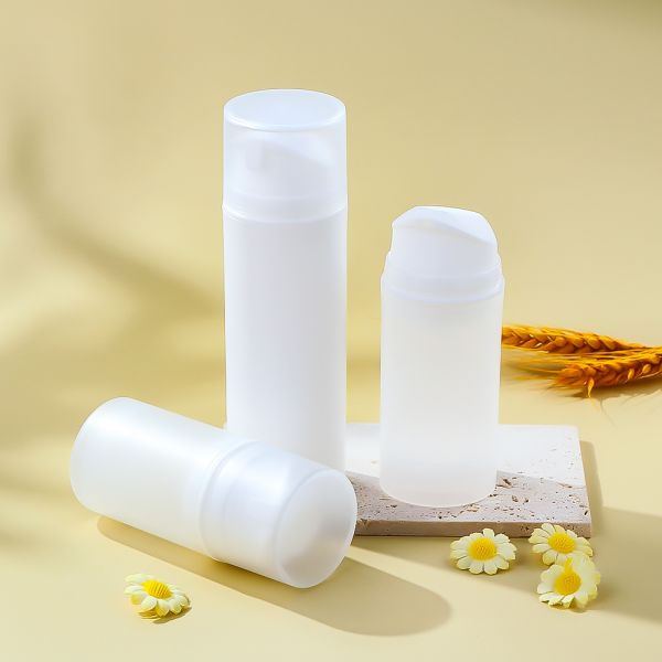 White Cosmetic Airless Vacuum Bottle with Frosted Cap - 100ml / 150ml / 200ml / 250ml Foam Pump Bottle