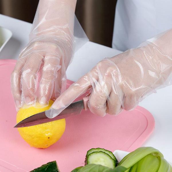 Food-Grade Disposable PE Gloves with Non-Slip Embossed Texture and Individually Packed for Hygiene