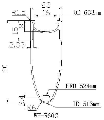100% Hand built cheap full carbon rim 3K/MATT Wheel 60mm*23mm 700c clincher road bike Rims