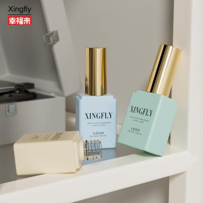 17ml Square Gel Nail Container Custom UV Gel Nail Polish Empty Glass Bottle