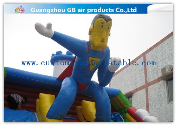 Customized Hero Man Inflatable Amusement Park Playground Funny Toy With Slide
