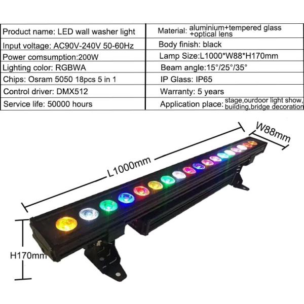 LED18pcs Outdoor Wall Washer Waterproof DMX512 equipment sound-controlled dance table lamp