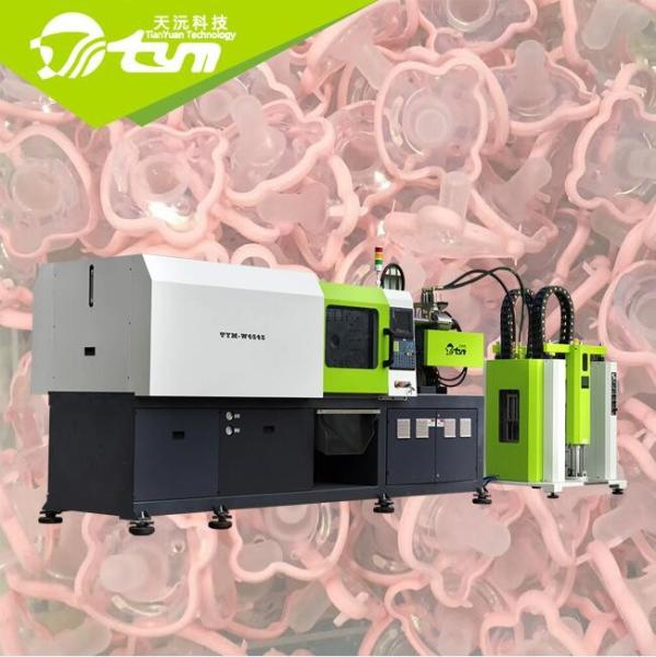 Máquina de poupança de energia da modelação por injeção do bico LSR da chupeta do bocal da garrafa de alimentação do bebê do silicone do produto comestível de sistema servo