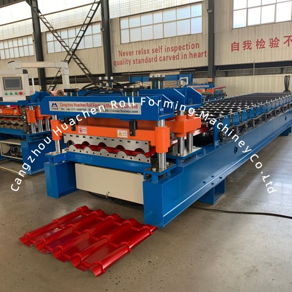 18 Roller Stations Glazed Tile Roll Forming Machine with Chain Drive and 380V 50Hz 3Phases Power