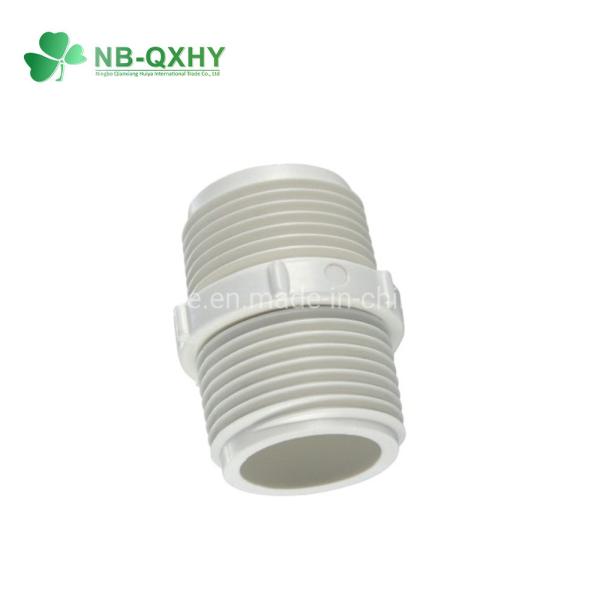 Customized PVC Thread Plumbing Pipe Fittings Plastic Coupling Nipple Male Adapter