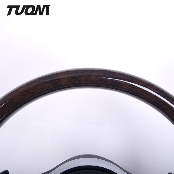 Custom Wooden Steering Wheel Mercedes Benz Black Smooth Leather