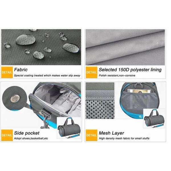 Premium Nylon Fabric Sports Gym Bag Waterproof With Shoe Compartment