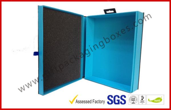 Embossed Black Fake Leather Square Luxury Gift Boxes , Silver Hot Stamping Fake Fur packaging