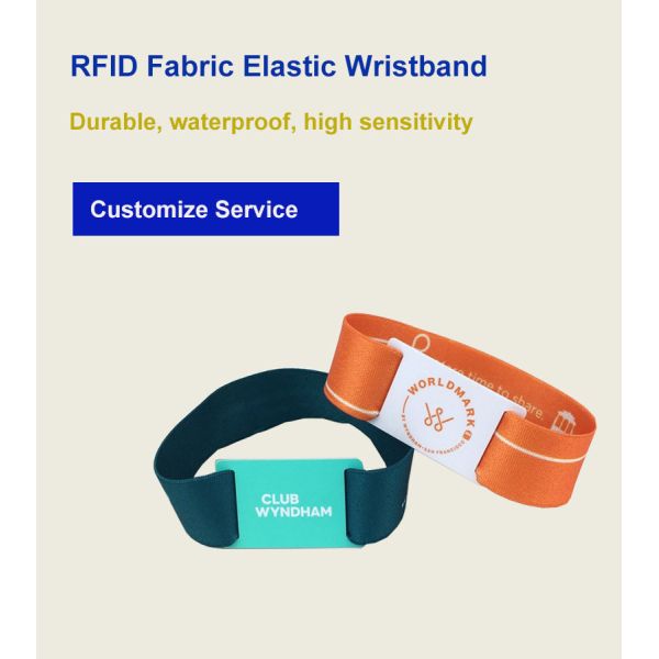Durable Waterproof NFC Bracelet Fabric Elastic RFID Wristband for Hotel Resorts Cruises