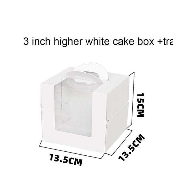 Белое открытое окно 3-дюймовое 4-дюймовое 6-дюймовое 8-дюймовое коробка для торта из неокрашенной бумаги