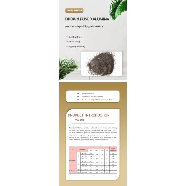 Brown Fused Alumina 95% High Purity Refractory Abrasive with CaO Content of 0.5%