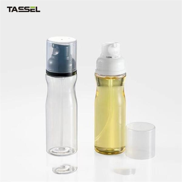Garrafa plástica clara da garrafa 250ml 3OZ do ANIMAL DE ESTIMAÇÃO do pulverizador do óleo para o cozinheiro da dieta saudável