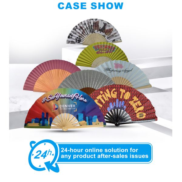 Customized Printed 21cm/23cm Silk Hand Fan Folding Fan Bamboo Fan Custom