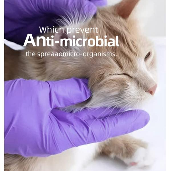 Пурпур порошок 5 перчаток нитрила Mil медицинских большой длинный резиновый свободный делает водостойким