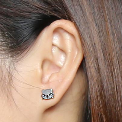 New Fashion Earrings Baby Happy Cat Screwback Girls Stud Earrings