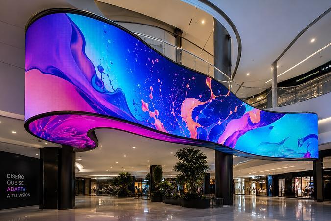 Full Color P5 1R1G1B Curved Led Display Outdoor Large Viewing Angle