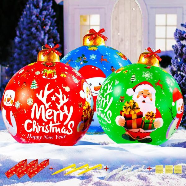PVC inflatable Christmas balls can be customized in various patterns and sizes. The airtight design makes them easy to fold