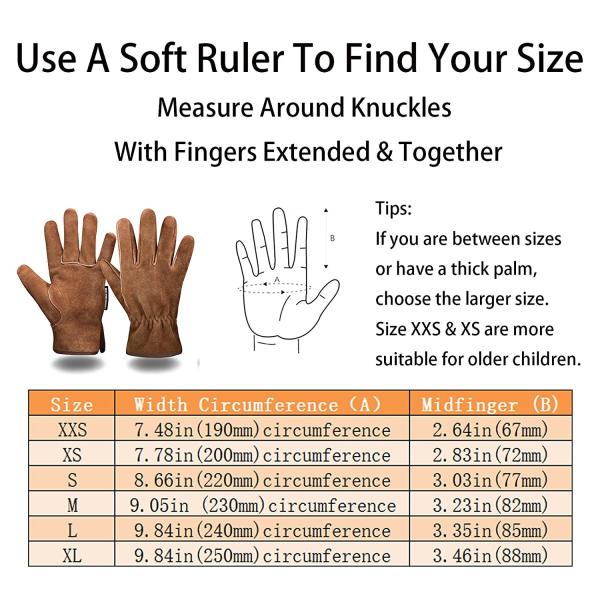 XXS Heavy Duty Hand Leather Gloves Safety Thorn Proof For Driving