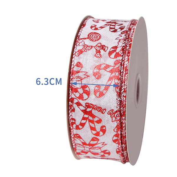 Ribbon Candy Christmas Wired Edge Ribbon Sustainable and Festive Gingerbread Design
