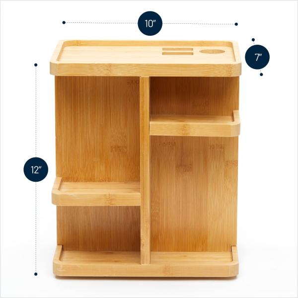Custom Bamboo 360 Degree Rotating Makeup Organizer for Organizing Beauty Essentials
