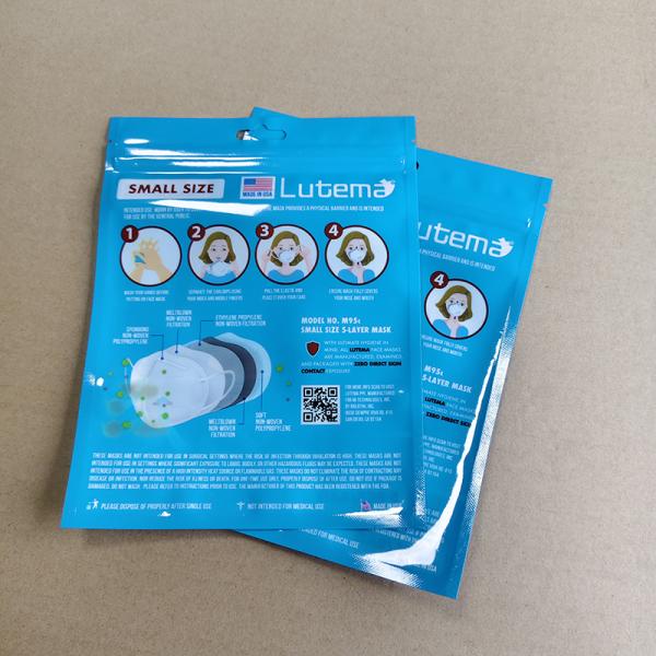 Customizable Branded Printing Three Sided Sealing Bags For Medical Masks Packaging With Transparent Window Bulk Orders Discounts.