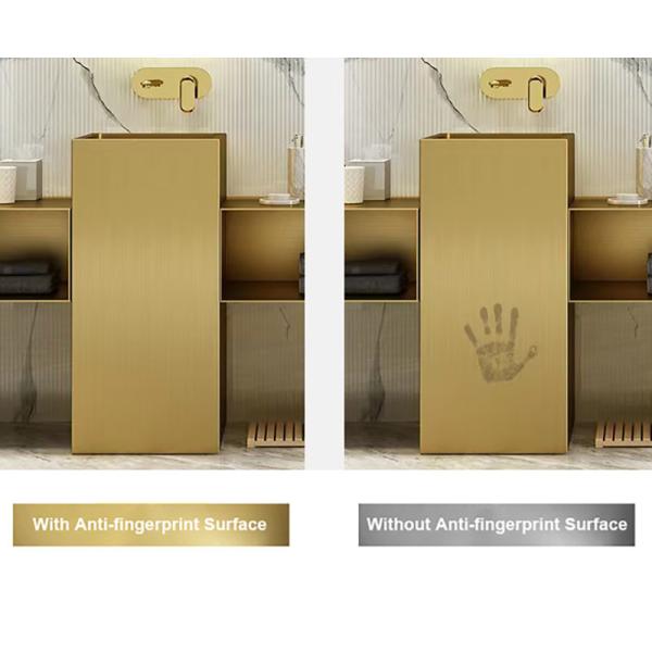 Modern Column Square Pedestal Bathroom Sink Floor Standing SUS304 Material