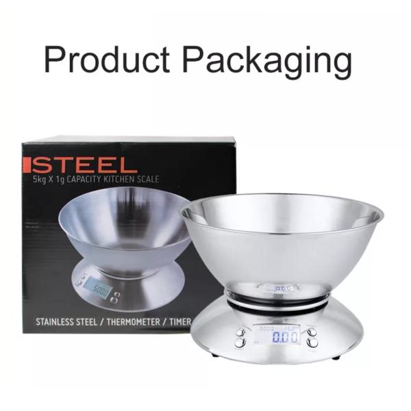 Potencia de la batería 2x1.5V Batería AAA 5kg Balanza de cocina digital electrónica de acero inoxidable para mediciones precisas y precisas