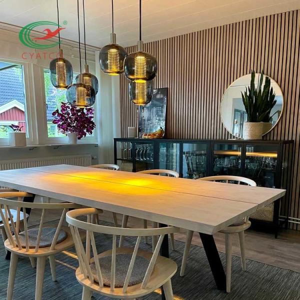 Laminated Veneer Acoustic Slat Wood Wall Panels Mildewproof Flavorless