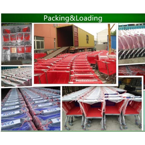 Custom Printed Logo Plastic Folding Shopping Trolley For Cargo Transport