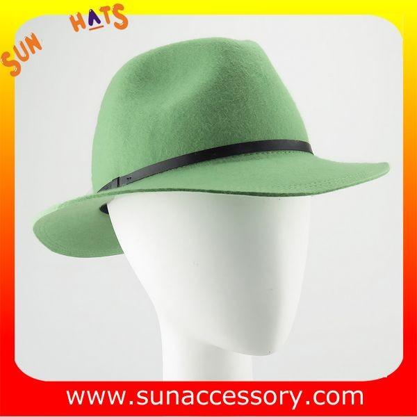 2042 Sun Accessory green wool felt winter mid brim ladies hats ,Shopping online hats and caps wholesaling