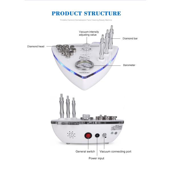 Portable Blackhead Removal and Wrinkle Removal Vacuum and Micro Crystal Dermabrasion Machine