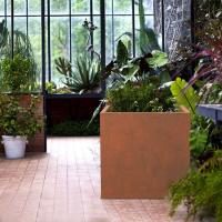 Conception personnalisée pot de fleurs jardin Ornements métalliques Corten acier paysage Planteur pots