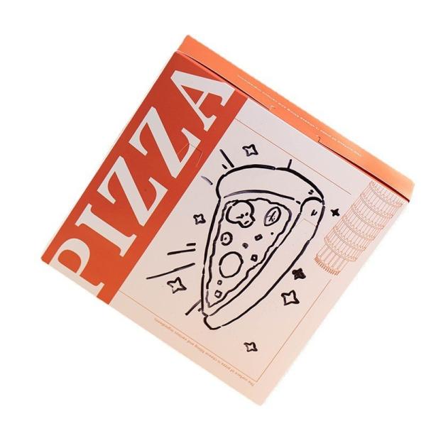 Impression personnalisée tranche 16 pouces boîtes de pizza avec fenêtre poulet frit Kraft carton ondulé
