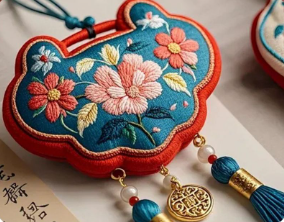 Chinese-style sachets, embroidered amulets, lucky charm pendants, tassel sachets, festival gifts, custom-made sachets