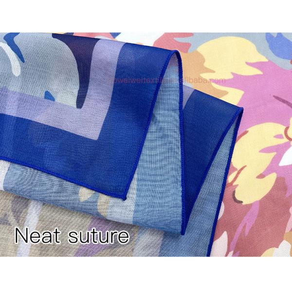 High Quality Trendy Heavyweight Hijaab Tudung Bawal Square Scarf Chiffon Printed Floral Scarf Muslim Hijab