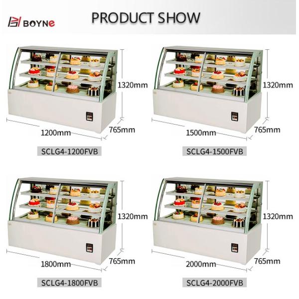 Столешница охладила воздушное охлаждение нержавеющей стали холодильника дисплея торта Демистинг неубедительное стекло 580В