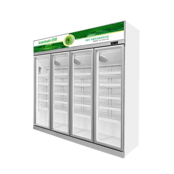Green Health Commercial Multiple Glass Doors Beverage Display Fridge Para Supermercado