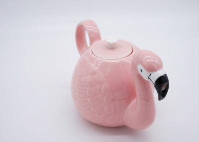Creative Ceramic Houseware Animal Shaped Teapots / 3D Pink Flamingo Teapot