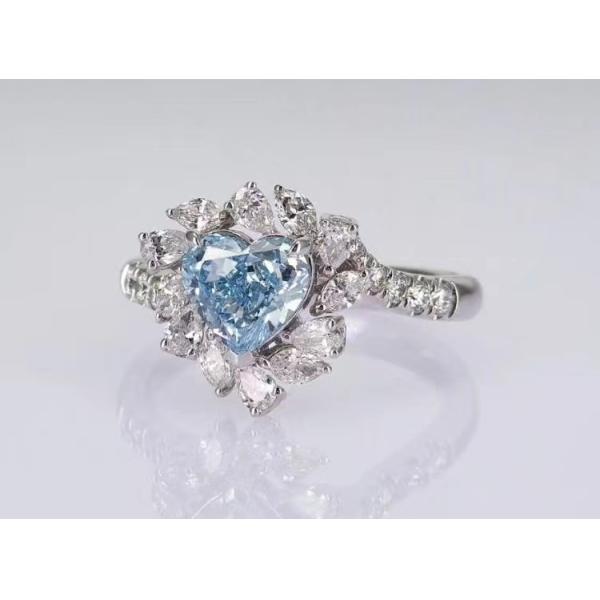 Lab Diamant bijoux alliance alliance alliance de mariage bleu cœur diamant détachés diamants synthétiques