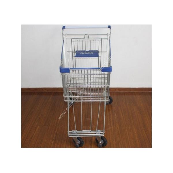 Supermarket Metal Handcart Rustless 4 Wheels Shopping Trolley For Shop