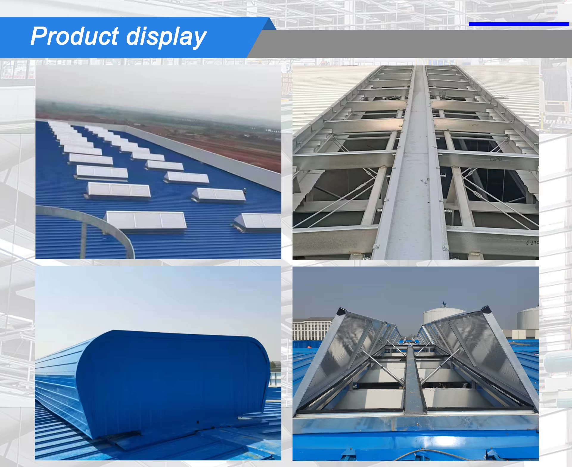 Industrial Roof Electric Skylight Arched Side Open Daylighting Ventilation Skylight