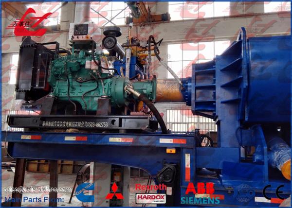 Mobile Hydraulic Metal Compactor Machine Remote Control Diesel Engine with Truck Trailer
